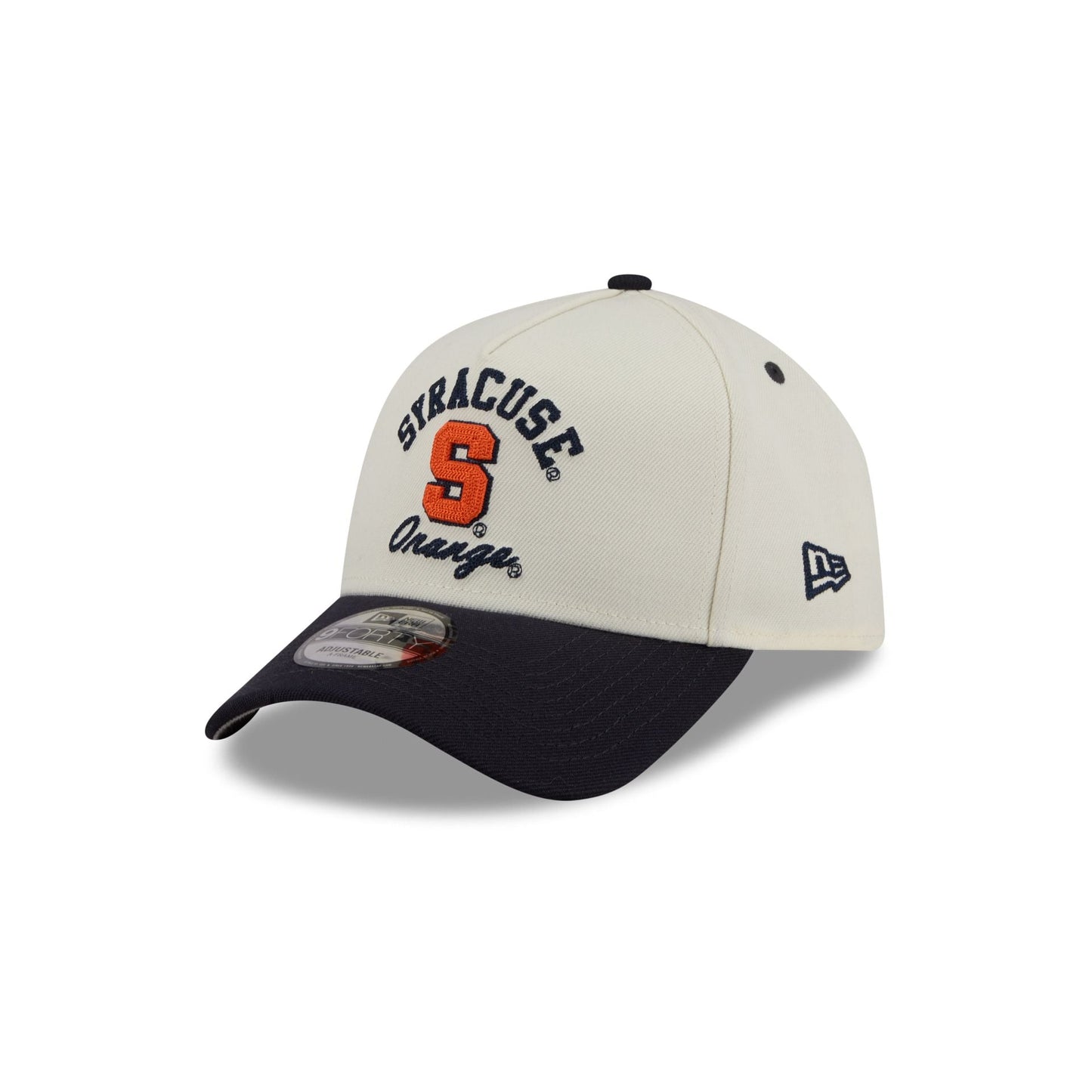 Syracuse Orange Chrome White Arched 9FORTY A-Frame Snapback Hat