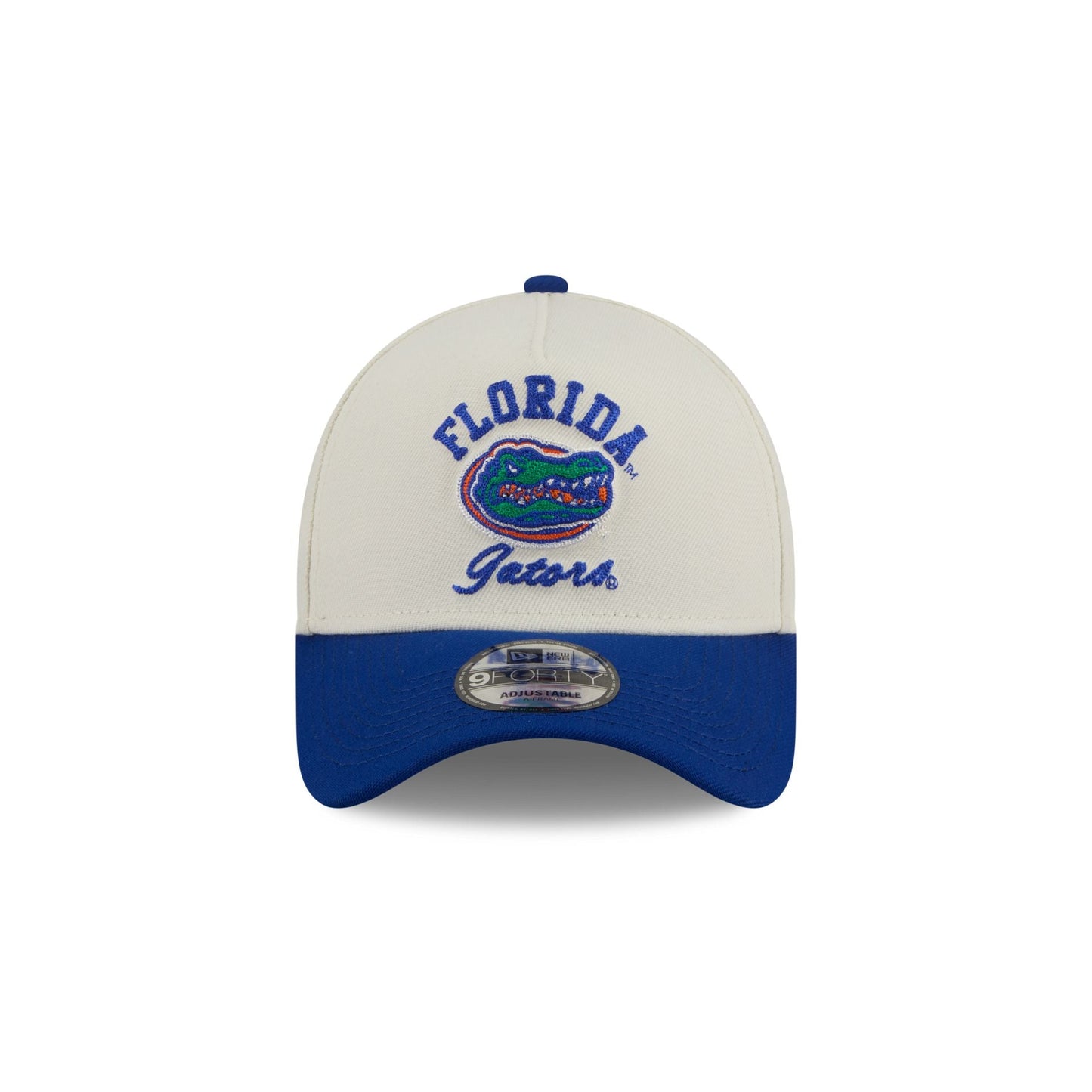 Florida Gators Chrome White Arched 9FORTY A-Frame Snapback Hat