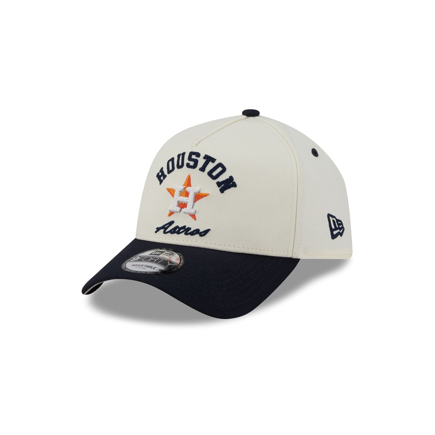 Houston Astros Chrome White Arched 9FORTY A-Frame Snapback Hat