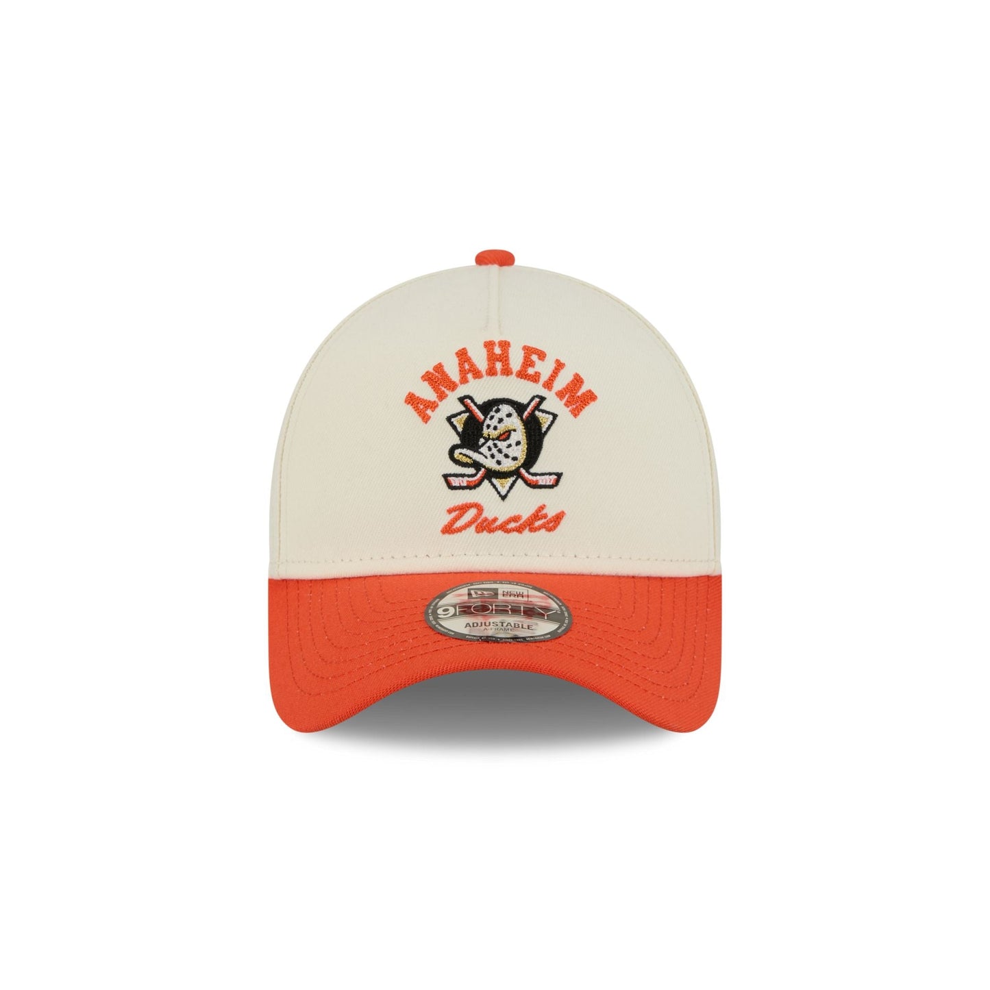 Anaheim Ducks Chrome White Arched 9FORTY A-Frame Snapback Hat