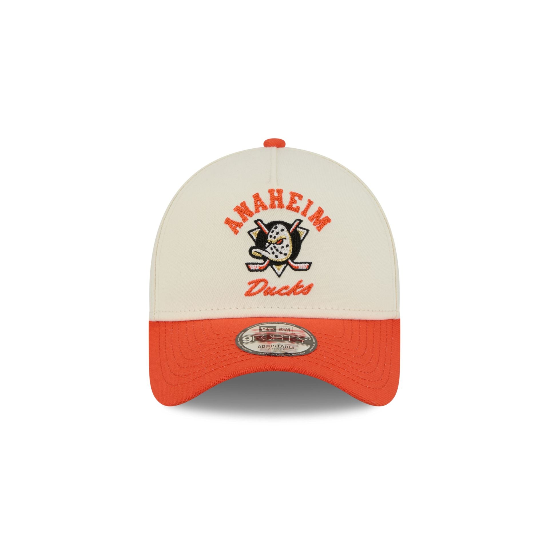 Anaheim Ducks Chrome White Arched 9FORTY A-Frame Snapback Hat