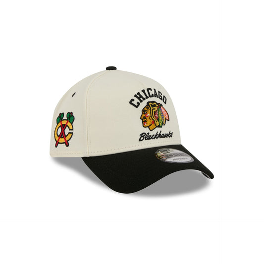 Chicago Blackhawks Chrome White Arched 9FORTY A-Frame Snapback Hat