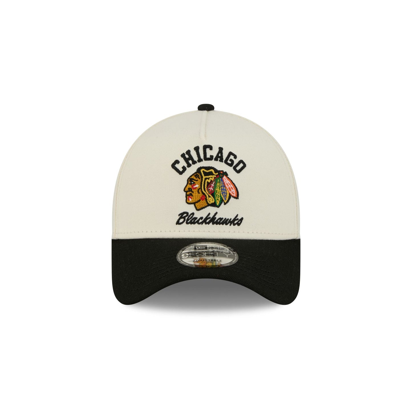Chicago Blackhawks Chrome White Arched 9FORTY A-Frame Snapback Hat