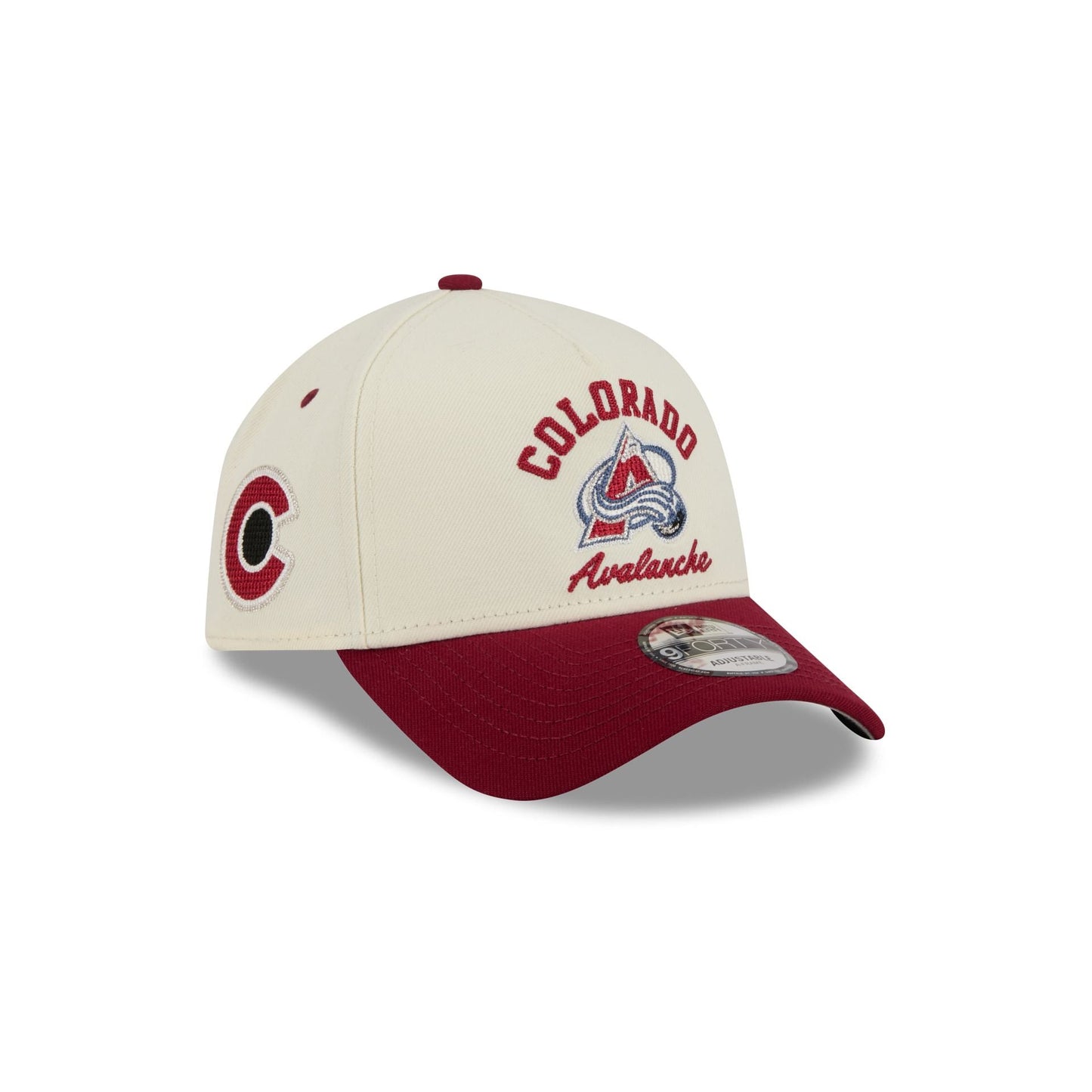 Colorado Avalanche Chrome White Arched 9FORTY A-Frame Snapback Hat