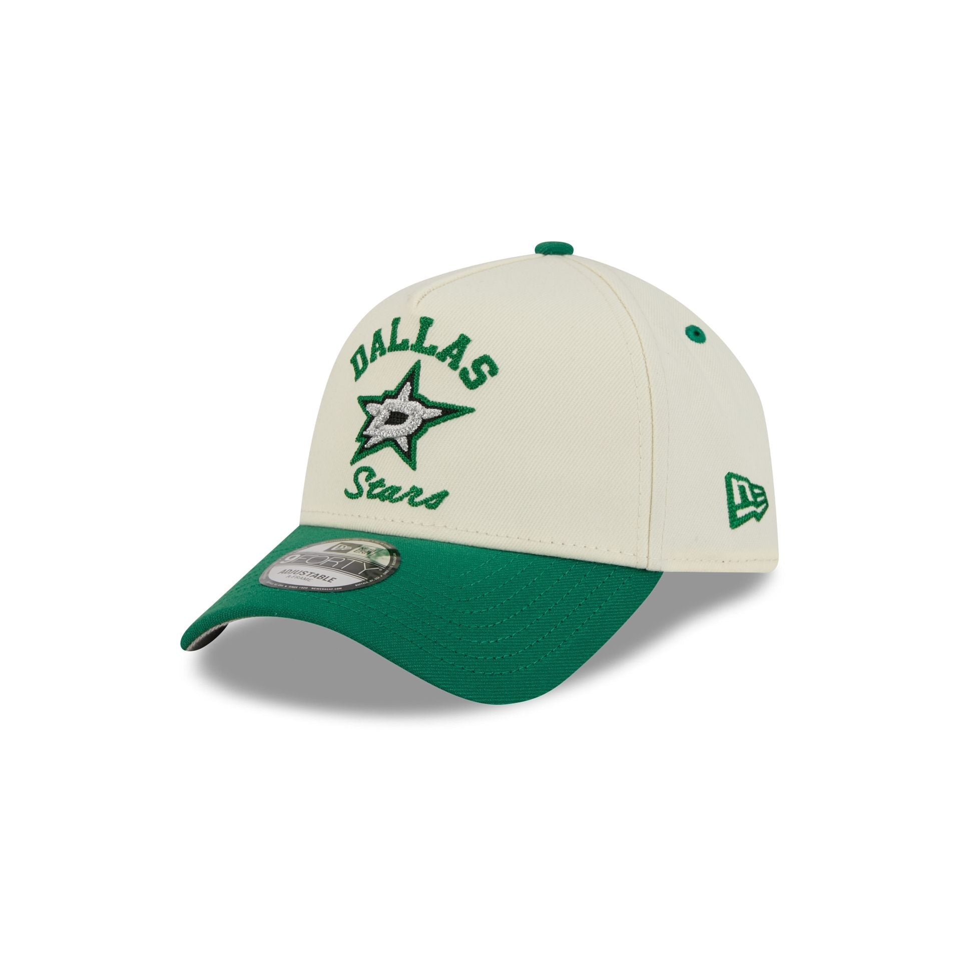 Dallas Stars Chrome White Arched 9FORTY A-Frame Snapback Hat