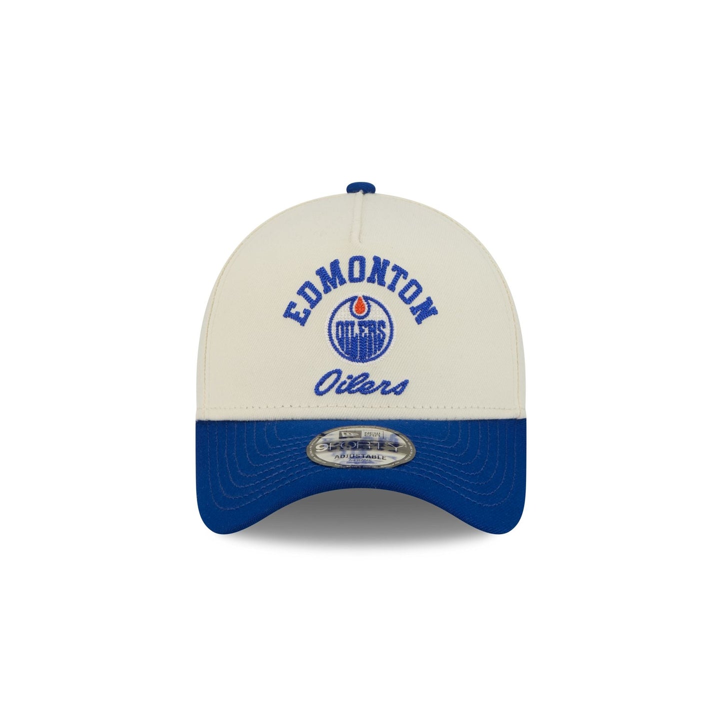 Edmonton Oilers Chrome White Arched 9FORTY A-Frame Snapback Hat