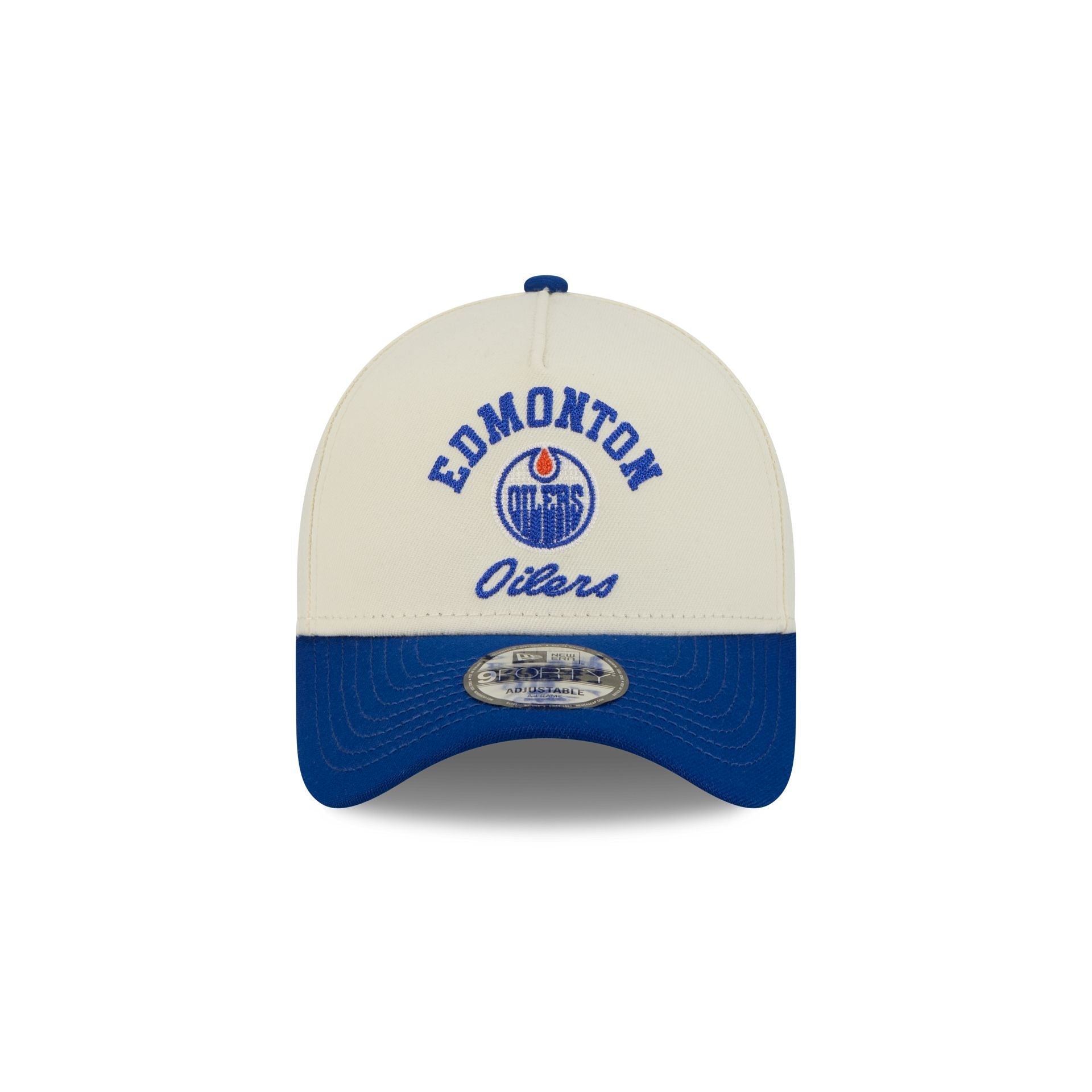 Edmonton Oilers Chrome White Arched 9FORTY A-Frame Snapback Hat