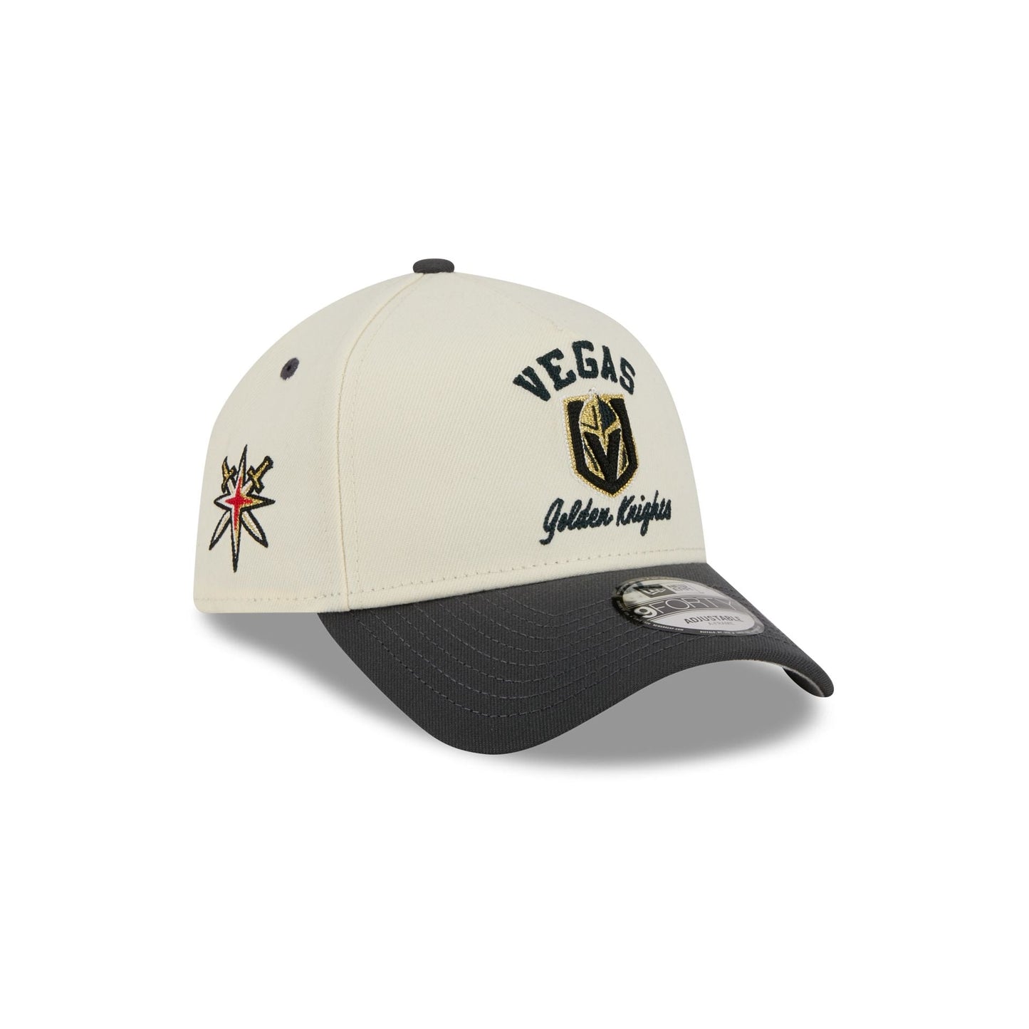 Vegas Golden Knights Chrome White Arched 9FORTY A-Frame Snapback Hat