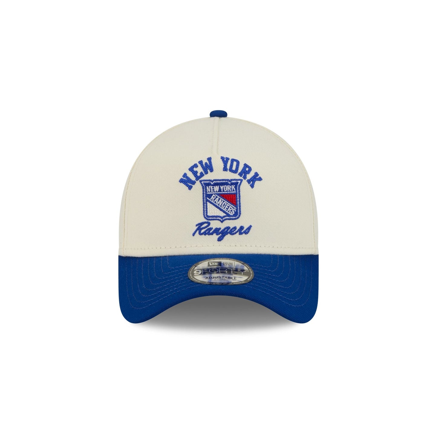 New York Rangers Chrome White Arched 9FORTY A-Frame Snapback Hat