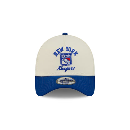 New York Rangers Chrome White Arched 9FORTY A-Frame Snapback Hat