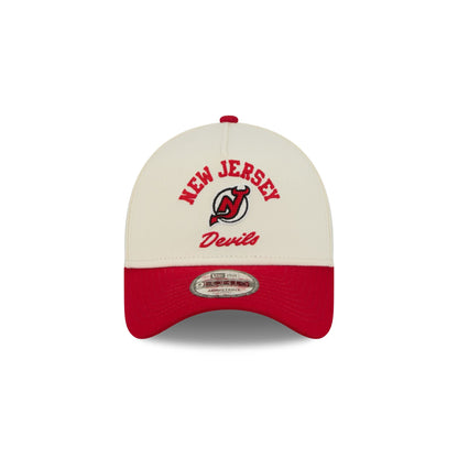 New Jersey Devils Chrome White Arched 9FORTY A-Frame Snapback Hat