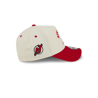 New Jersey Devils Chrome White Arched 9FORTY A-Frame Snapback Hat