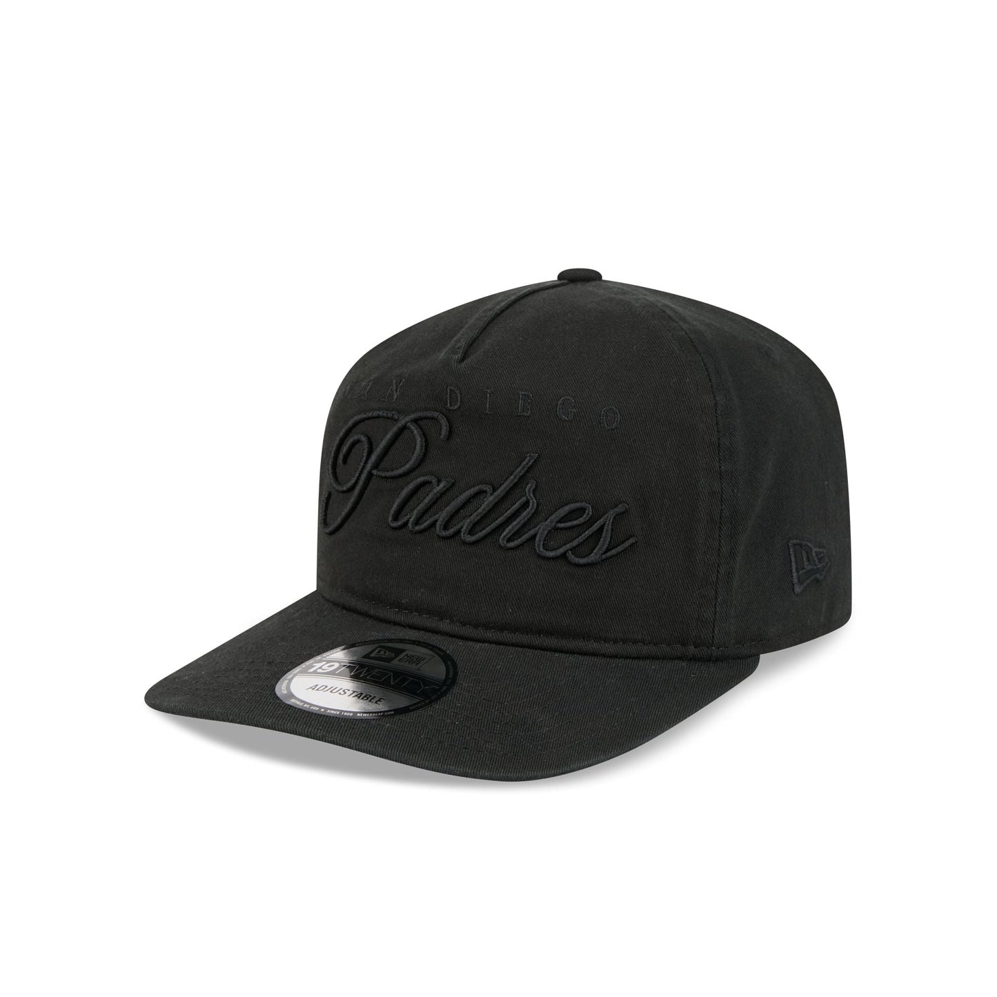 San Diego Padres All Black Scripted 19TWENTY Adjustable Hat