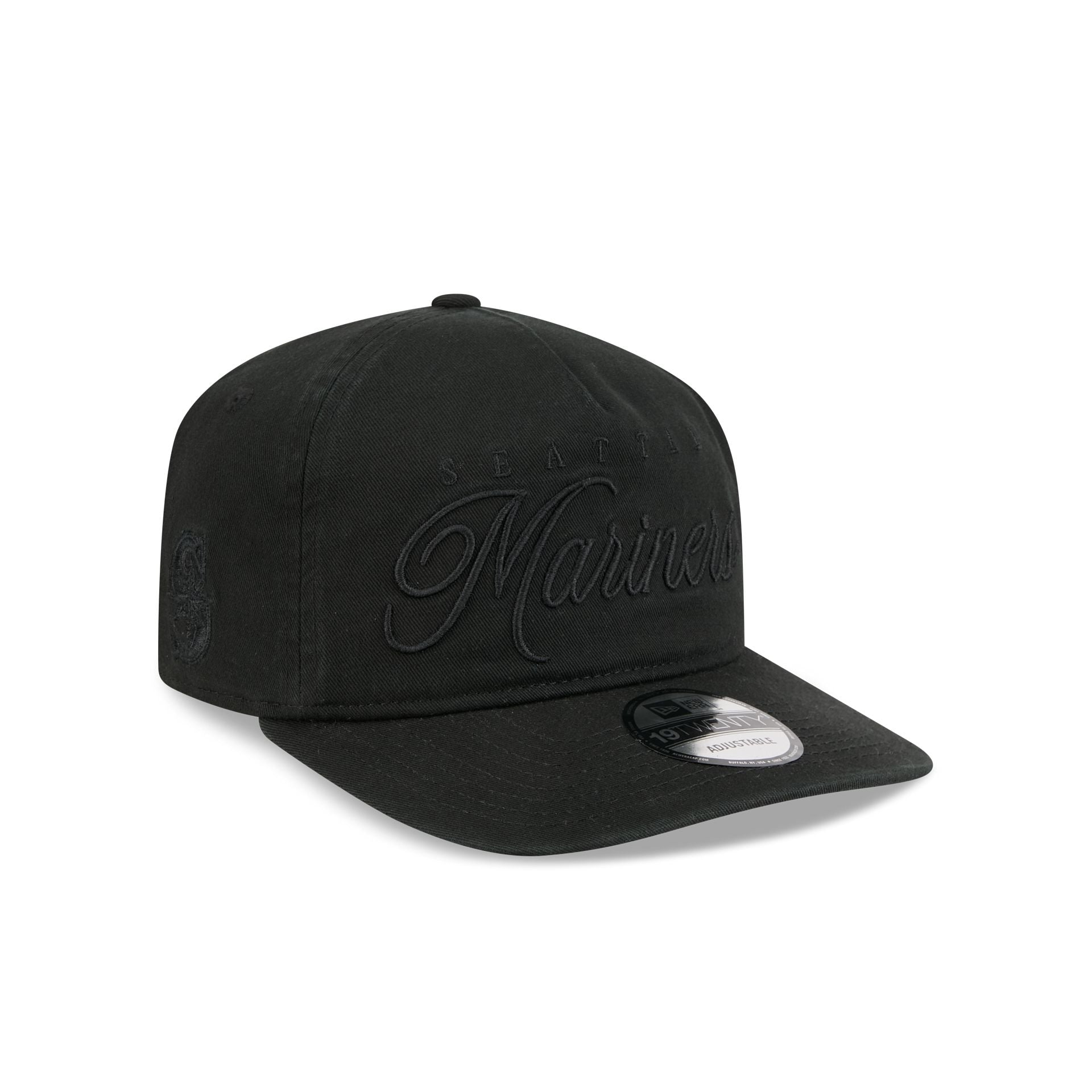 Seattle Mariners All Black Scripted 19TWENTY Adjustable Hat