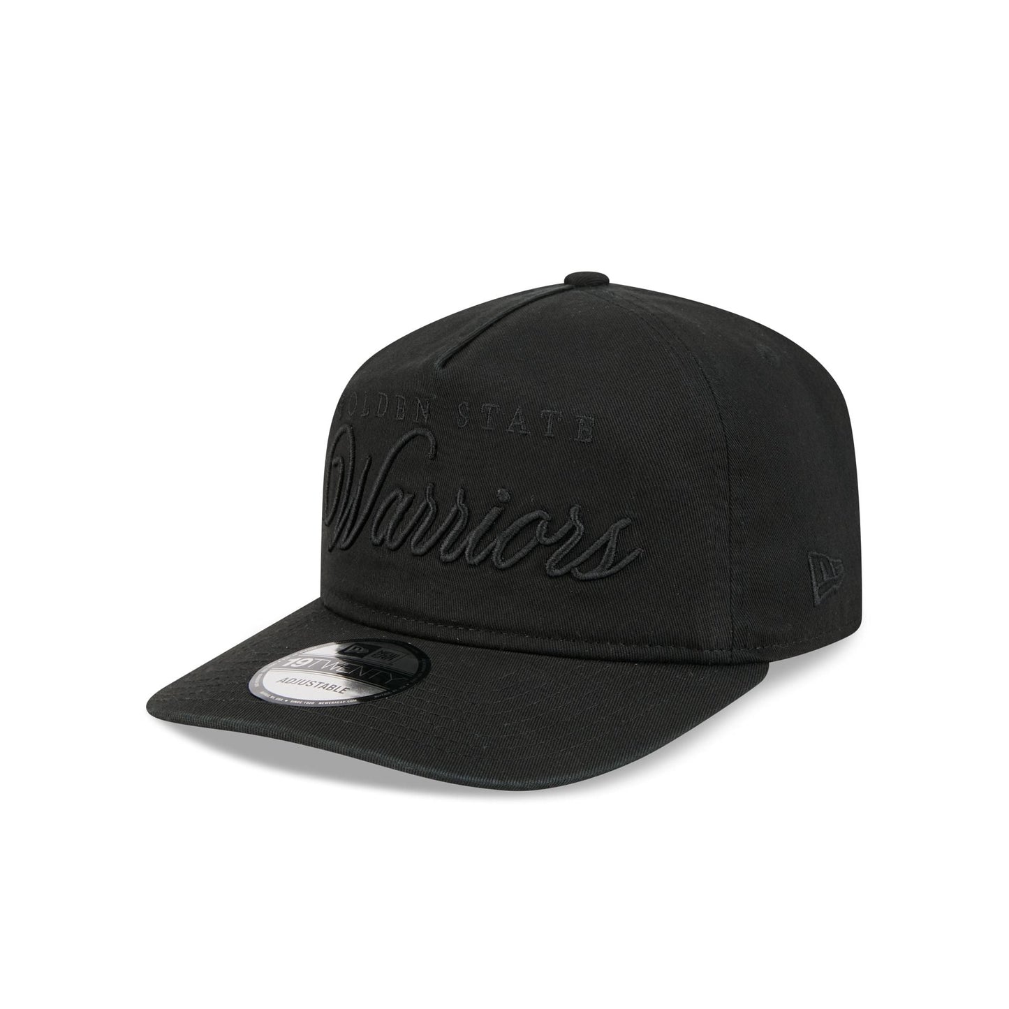 Golden State Warriors All Black Scripted 19TWENTY Adjustable Hat