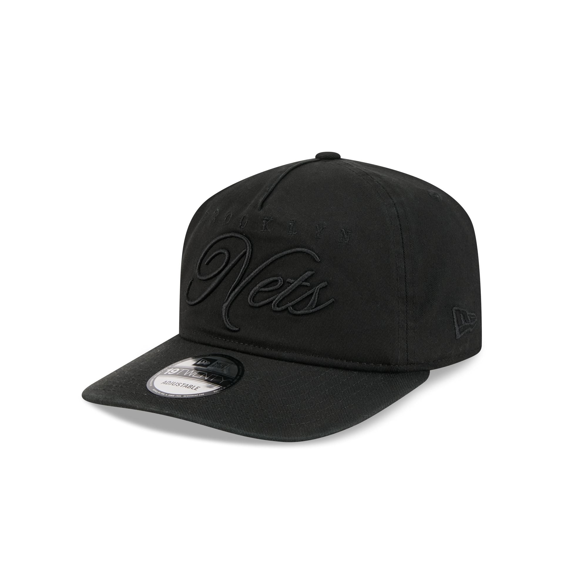 Brooklyn Nets All Black Scripted 19TWENTY Adjustable Hat