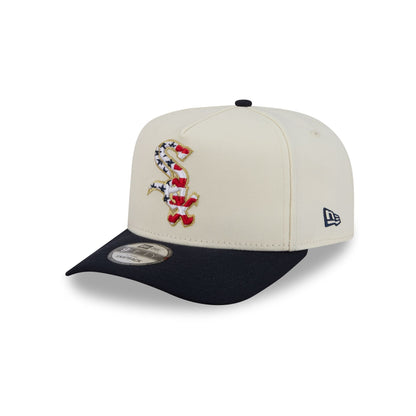 Chicago White Sox Chrome White Stars and Stripes 9FIFTY A-Frame Snapback Hat
