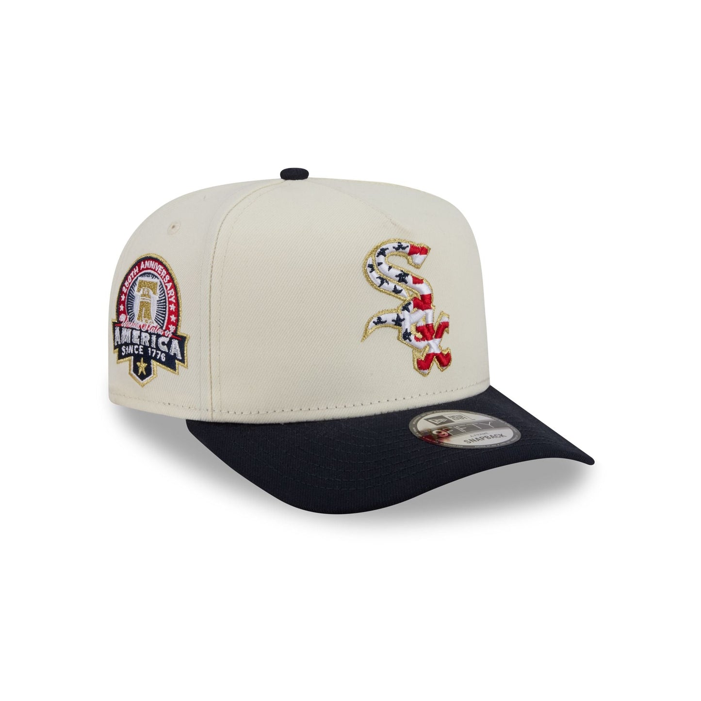 Chicago White Sox Chrome White Stars and Stripes 9FIFTY A-Frame Snapback Hat