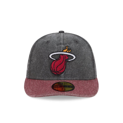 Miami Heat Hardwood Classics Diamond Stitch Gray 59FIFTY Fitted Hat