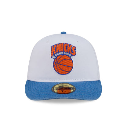 New York Knicks Hardwood Classics Diamond Stitch White 59FIFTY Fitted Hat