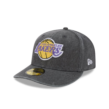 Los Angeles Lakers Hardwood Classics Diamond Stitch Black 59FIFTY Fitted Hat