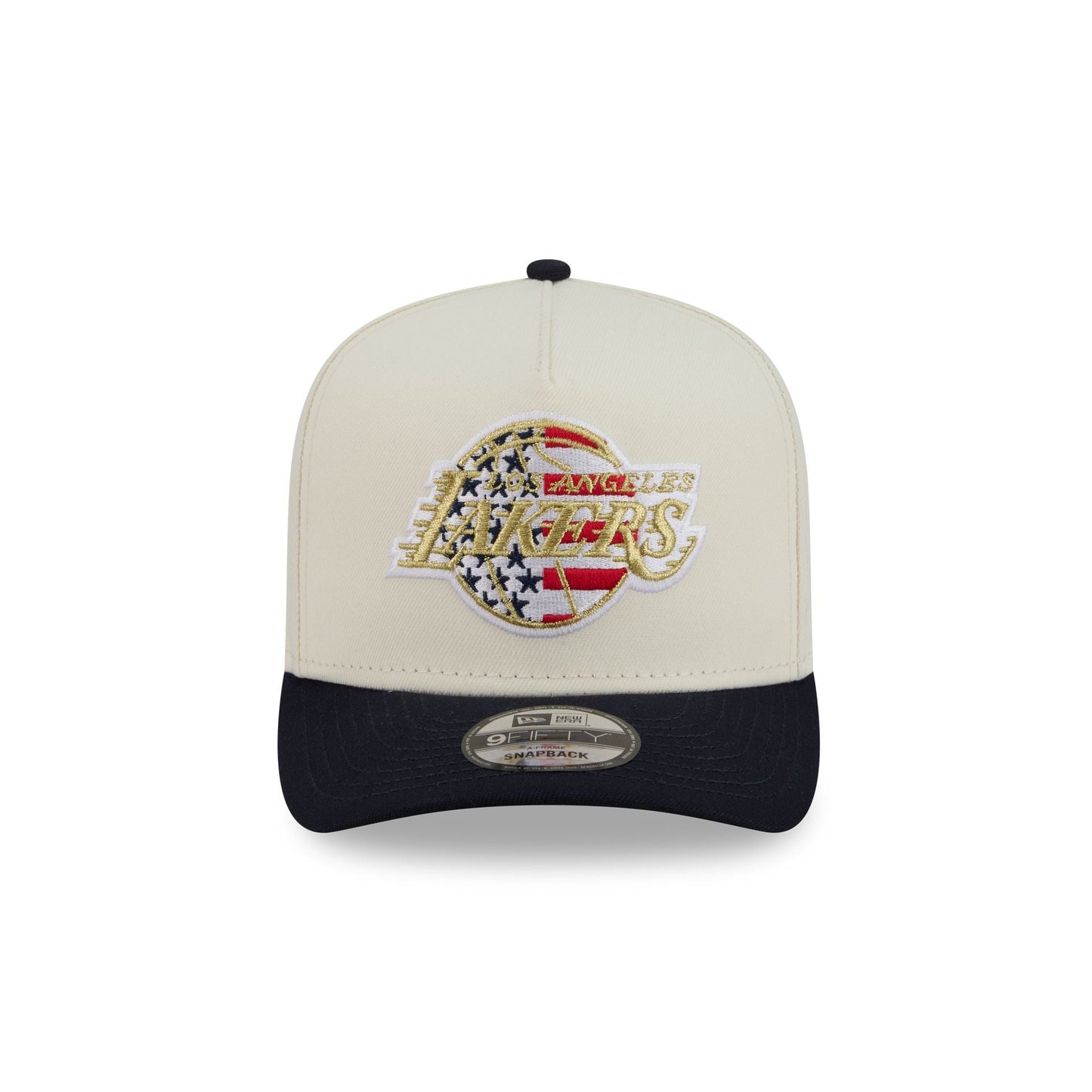 Los Angeles Lakers Chrome White Stars and Stripes 9FIFTY A-Frame Snapback Hat