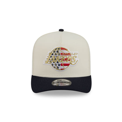 Los Angeles Lakers Chrome White Stars and Stripes 9FIFTY A-Frame Snapback Hat