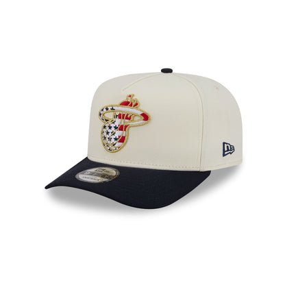 Miami Heat Chrome White Stars and Stripes 9FIFTY A-Frame Snapback Hat