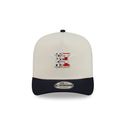Houston Astros Chrome White Stars and Stripes 9FIFTY A-Frame Snapback Hat
