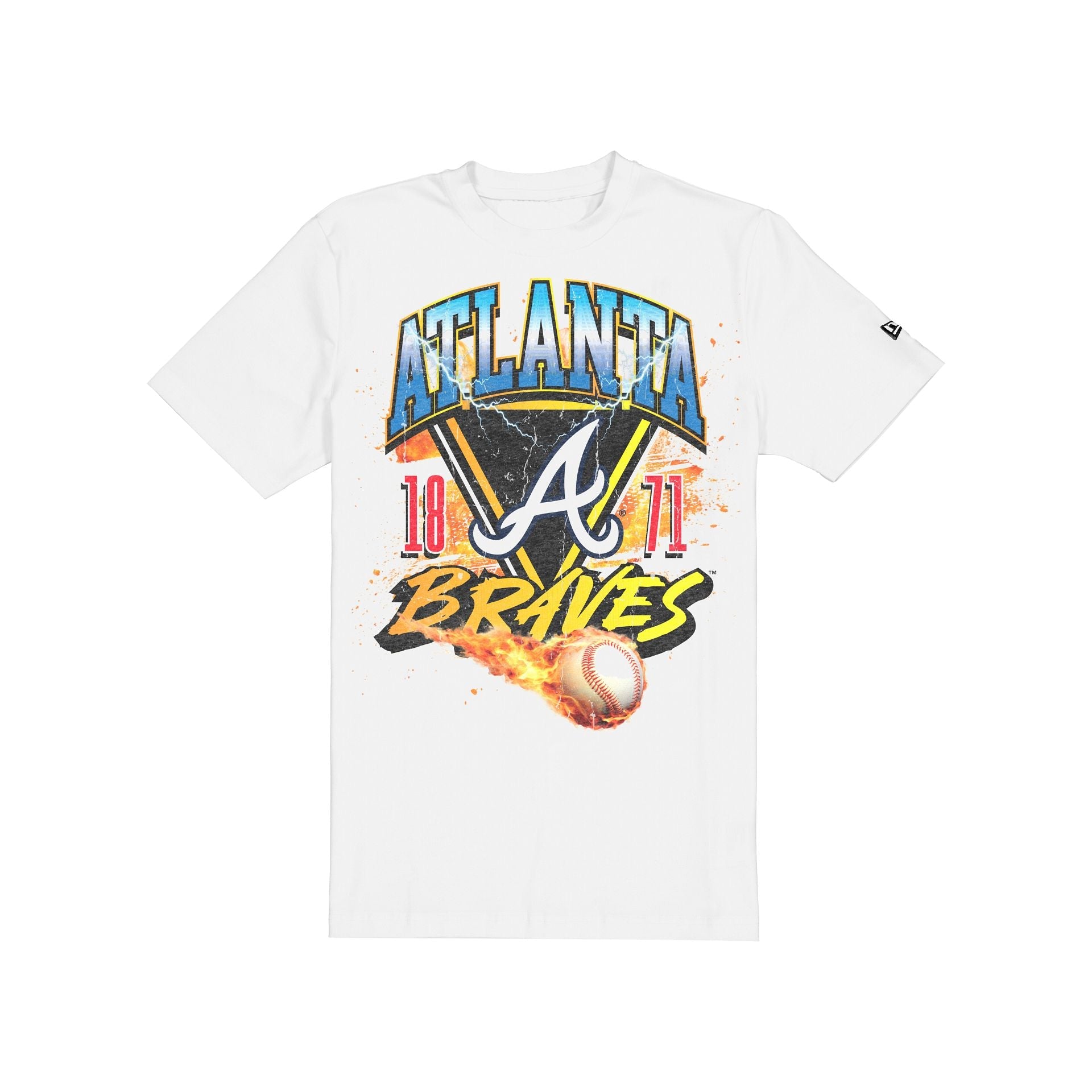 Atlanta Braves Lifestyle Graphics Fireball White T-Shirt