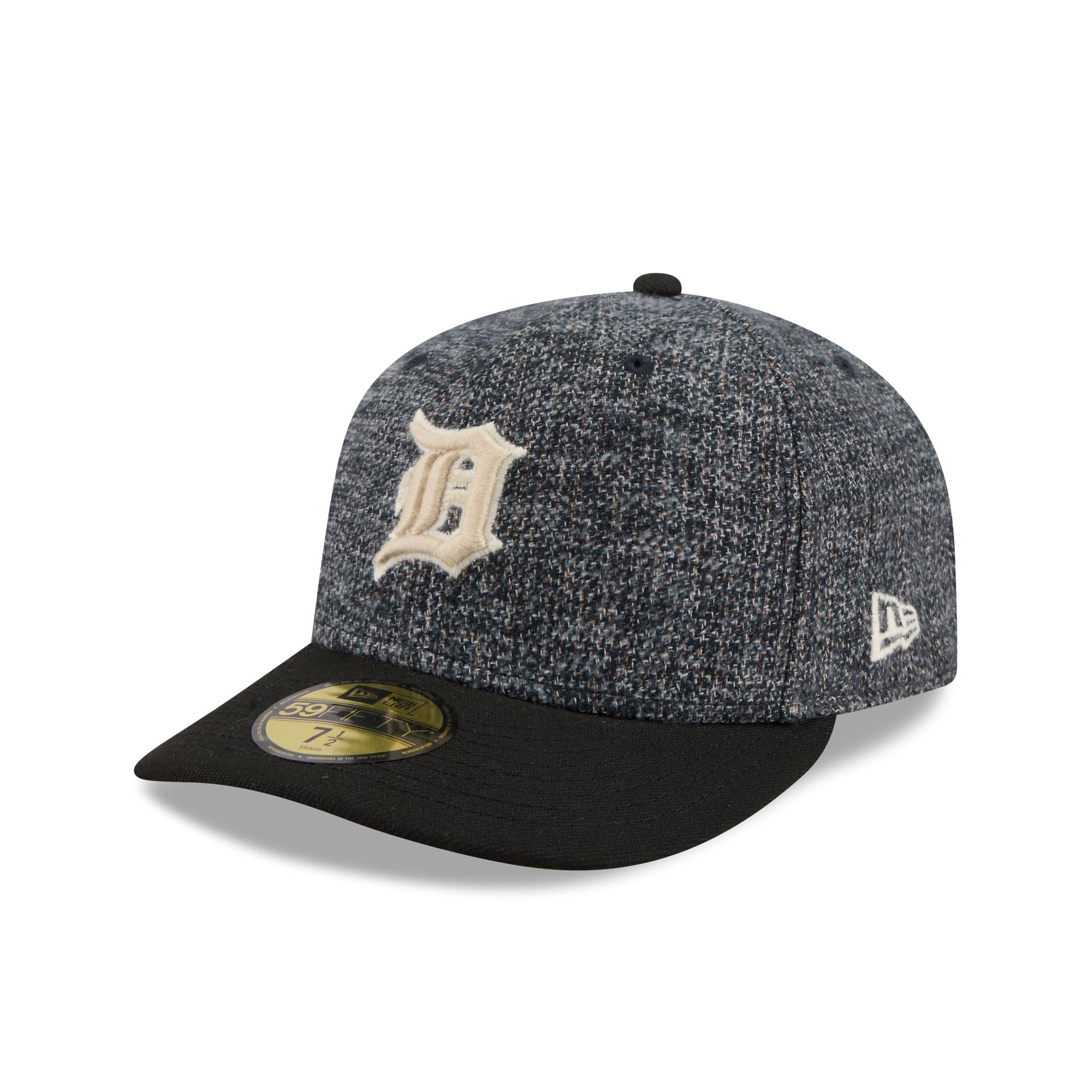 Detroit Tigers Three Looms Tweedy Cotton Black 59FIFTY Fitted Hat