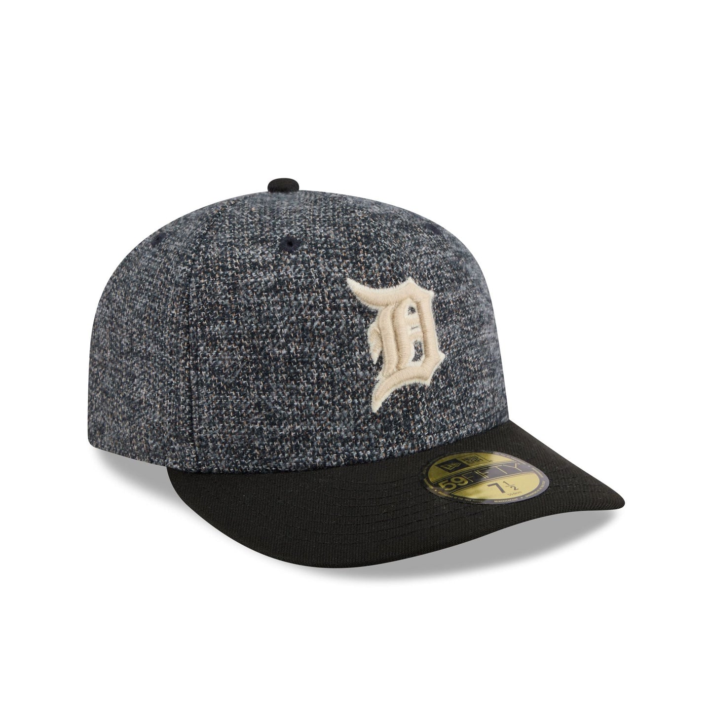 Detroit Tigers Three Looms Tweedy Cotton Black 59FIFTY Fitted Hat