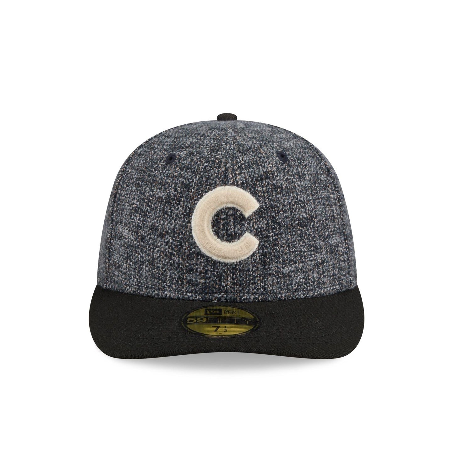 Chicago Cubs Three Looms Tweedy Cotton Black 59FIFTY Fitted Hat