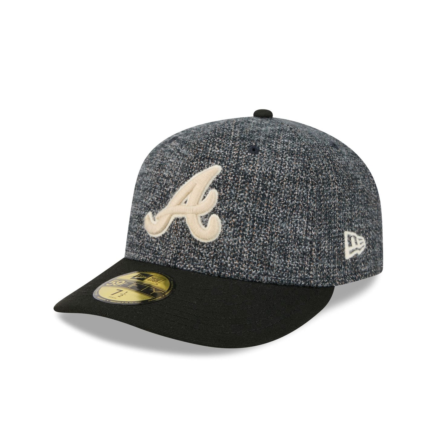 Atlanta Braves Three Looms Tweedy Cotton Black 59FIFTY Fitted Hat