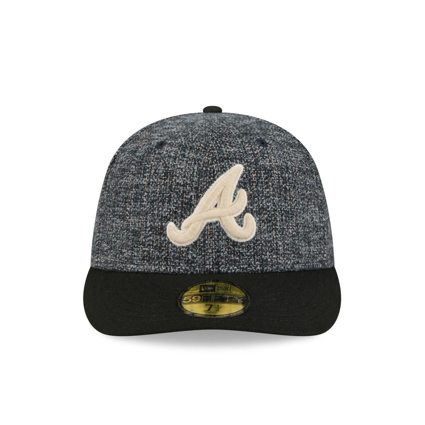 Atlanta Braves Three Looms Tweedy Cotton Black 59FIFTY Fitted Hat