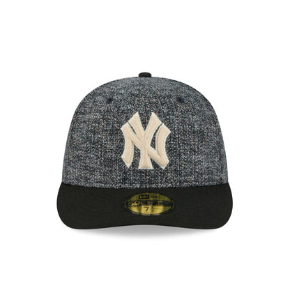 New York Yankees Three Looms Tweedy Cotton Black 59FIFTY Fitted Hat