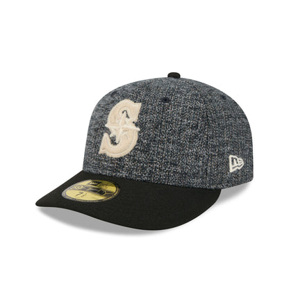 Seattle Mariners Three Looms Tweedy Cotton Black 59FIFTY Fitted Hat