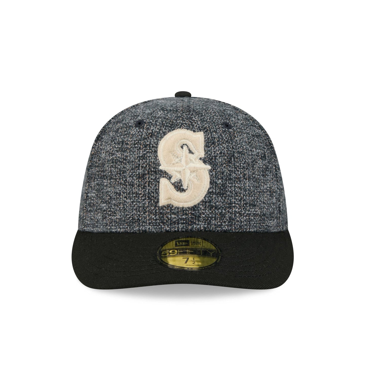 Seattle Mariners Three Looms Tweedy Cotton Black 59FIFTY Fitted Hat