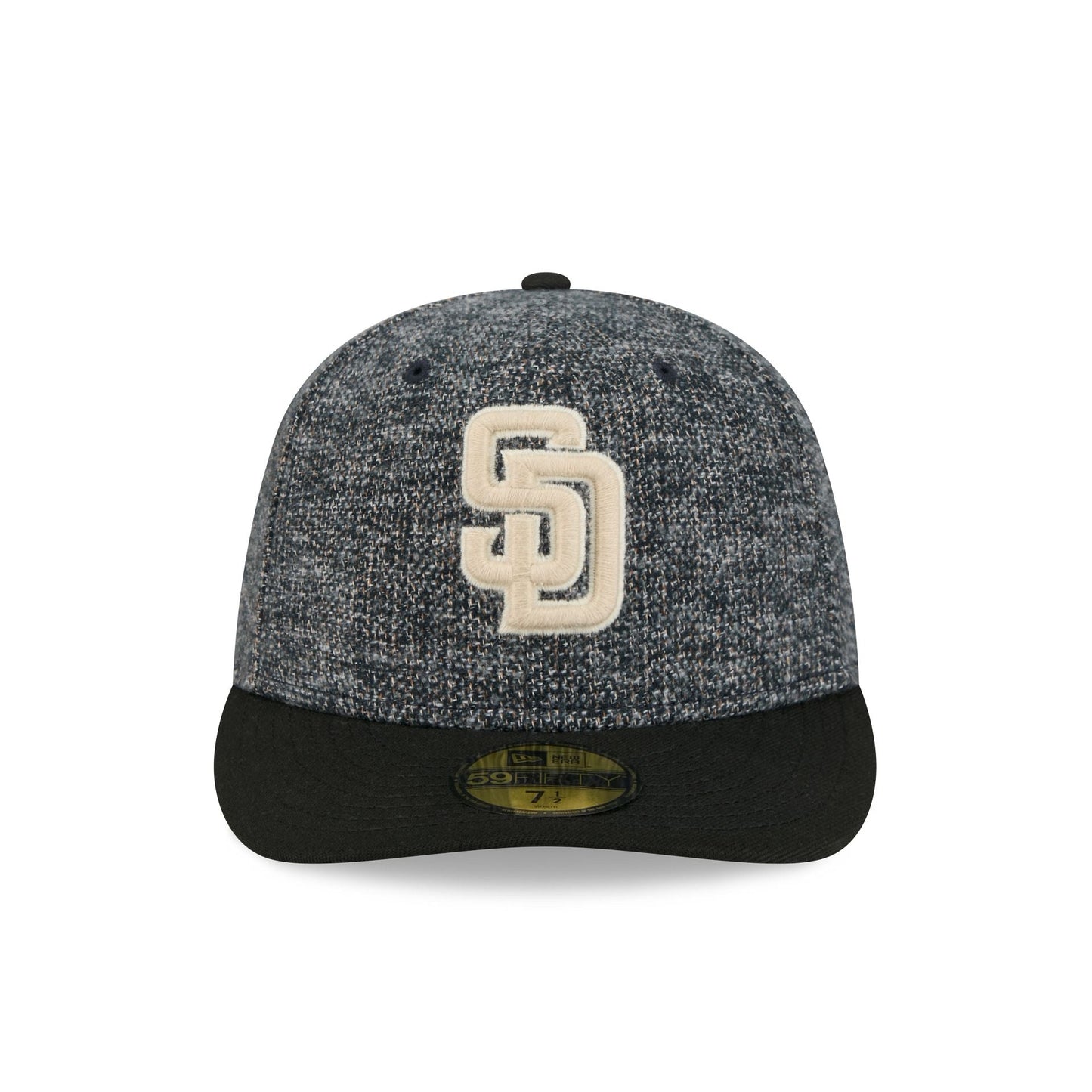 San Diego Padres Three Looms Tweedy Cotton Black 59FIFTY Fitted Hat