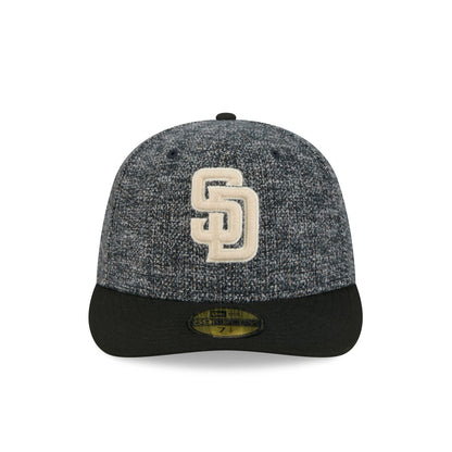 San Diego Padres Three Looms Tweedy Cotton Black 59FIFTY Fitted Hat