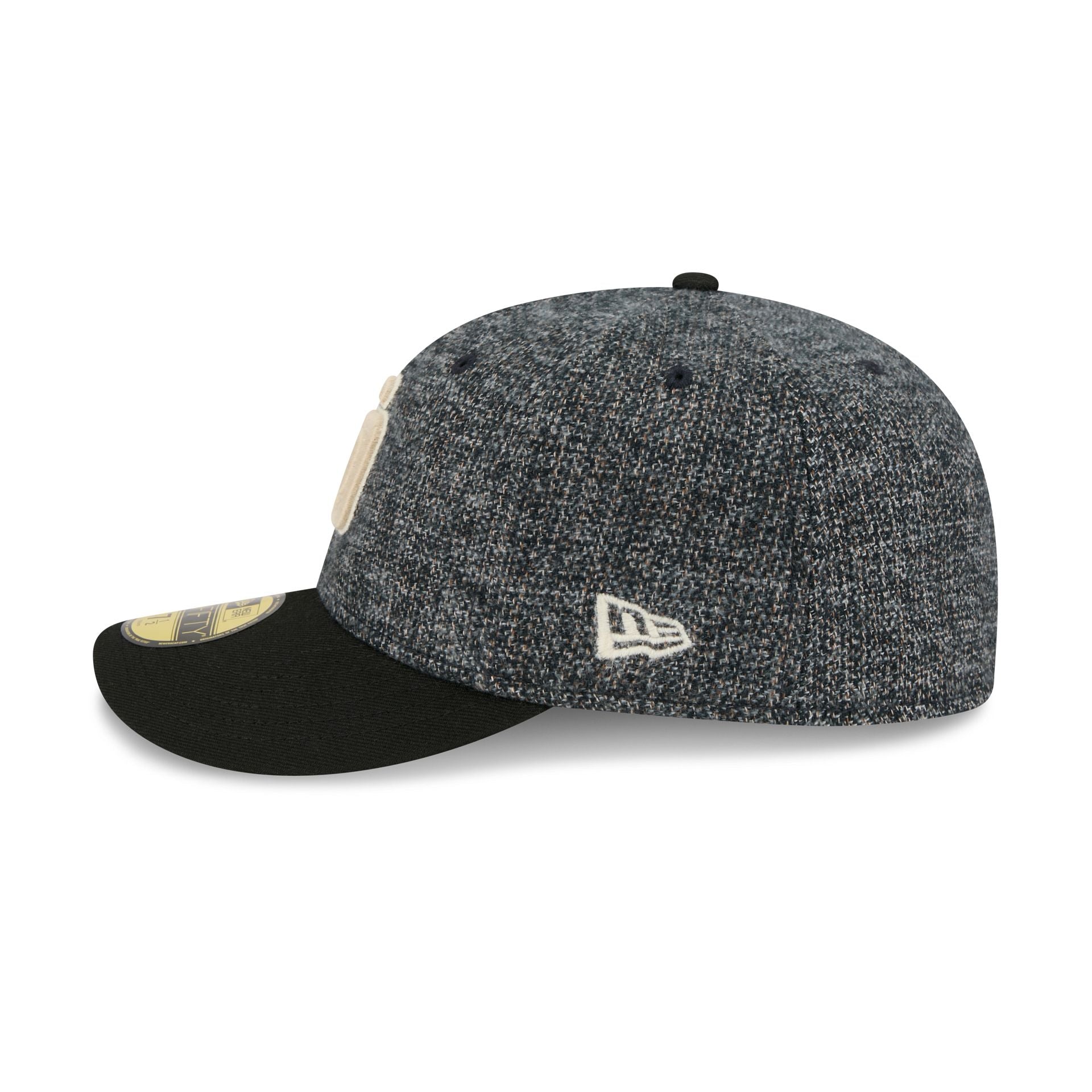 San Diego Padres Three Looms Tweedy Cotton Black 59FIFTY Fitted Hat