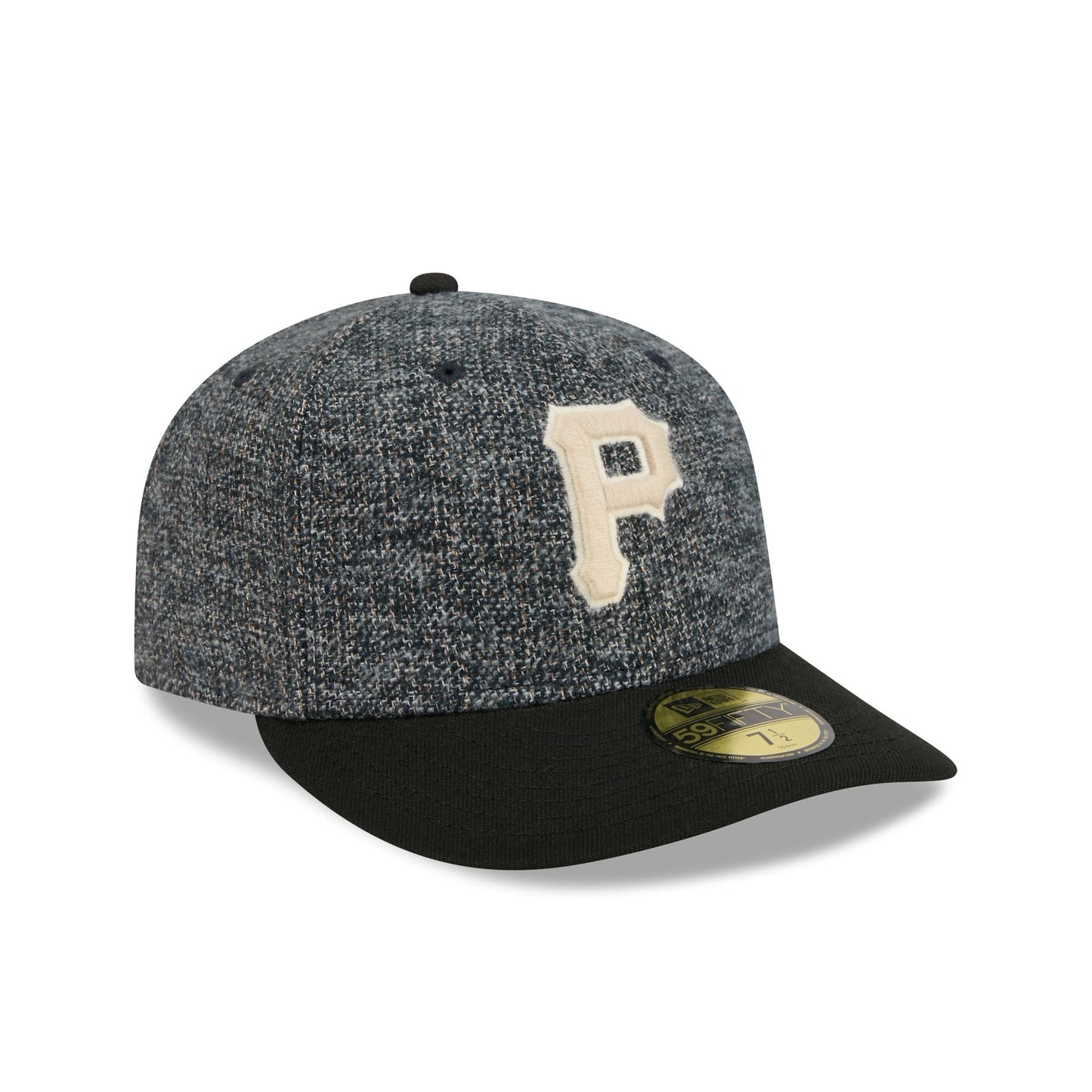 Pittsburgh Pirates Three Looms Tweedy Cotton Black 59FIFTY Fitted Hat