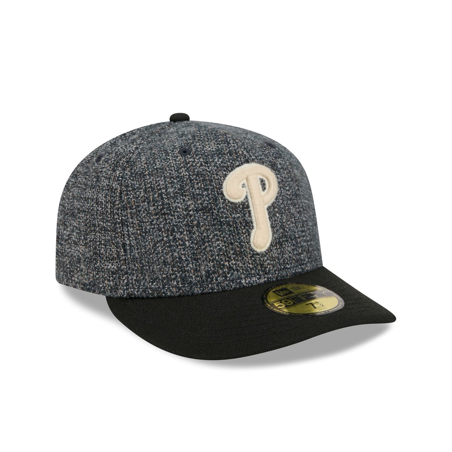 Philadelphia Phillies Three Looms Tweedy Cotton Black 59FIFTY Fitted Hat