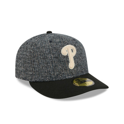 Philadelphia Phillies Three Looms Tweedy Cotton Black 59FIFTY Fitted Hat