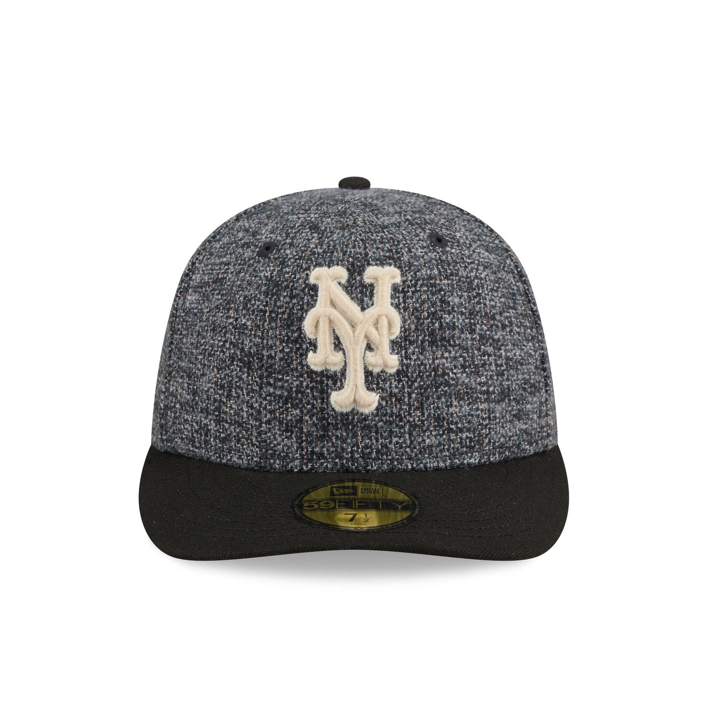 New York Mets Three Looms Tweedy Cotton Black 59FIFTY Fitted Hat