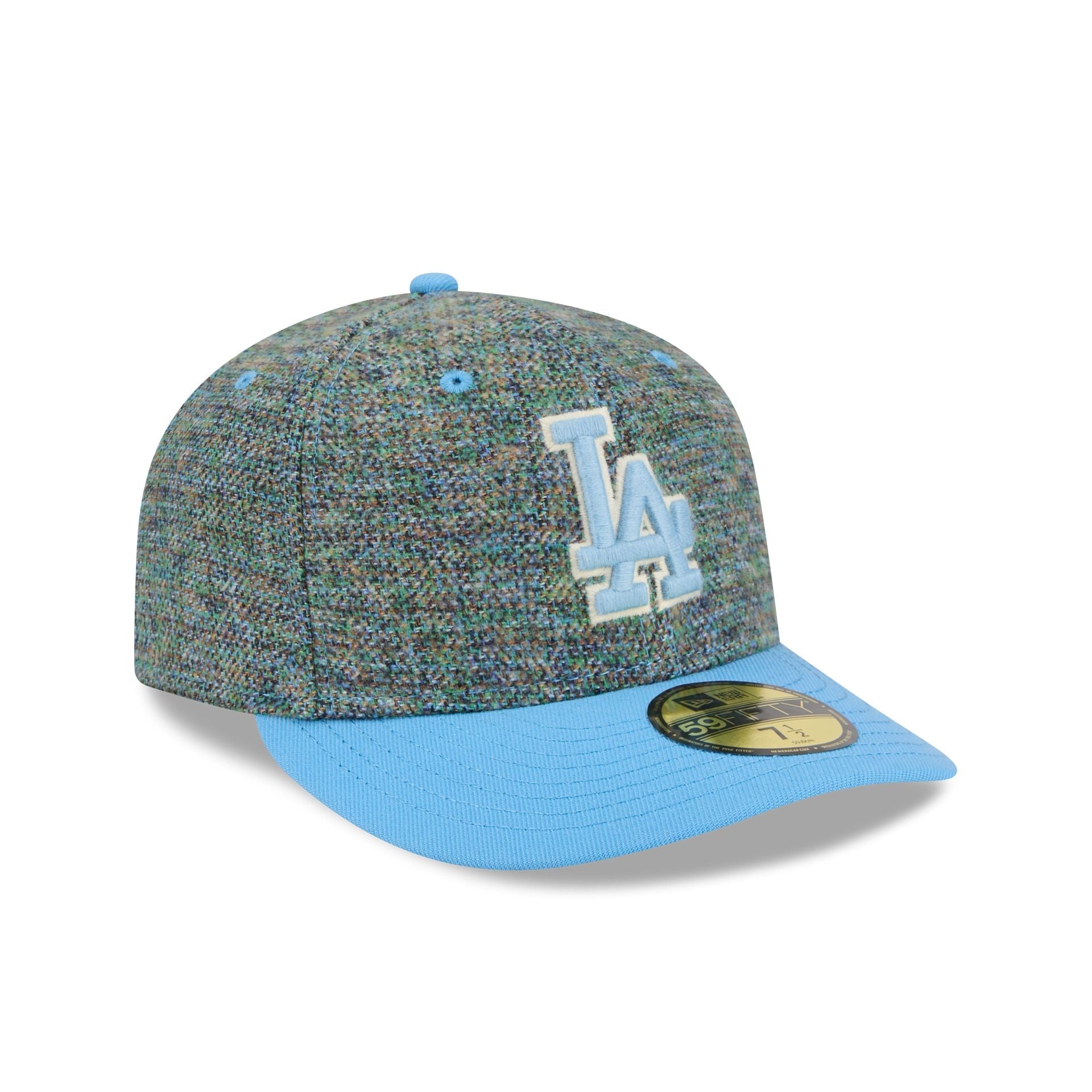 Los Angeles Dodgers Three Looms Tweedy Cotton Radiant Blue 59FIFTY Fitted Hat