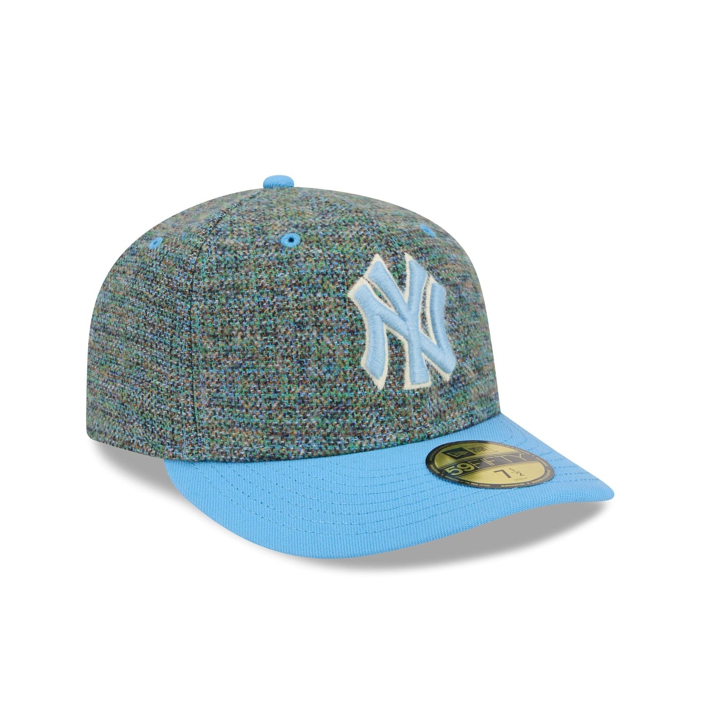 New York Yankees Three Looms Tweedy Cotton Radiant Blue 59FIFTY Fitted Hat