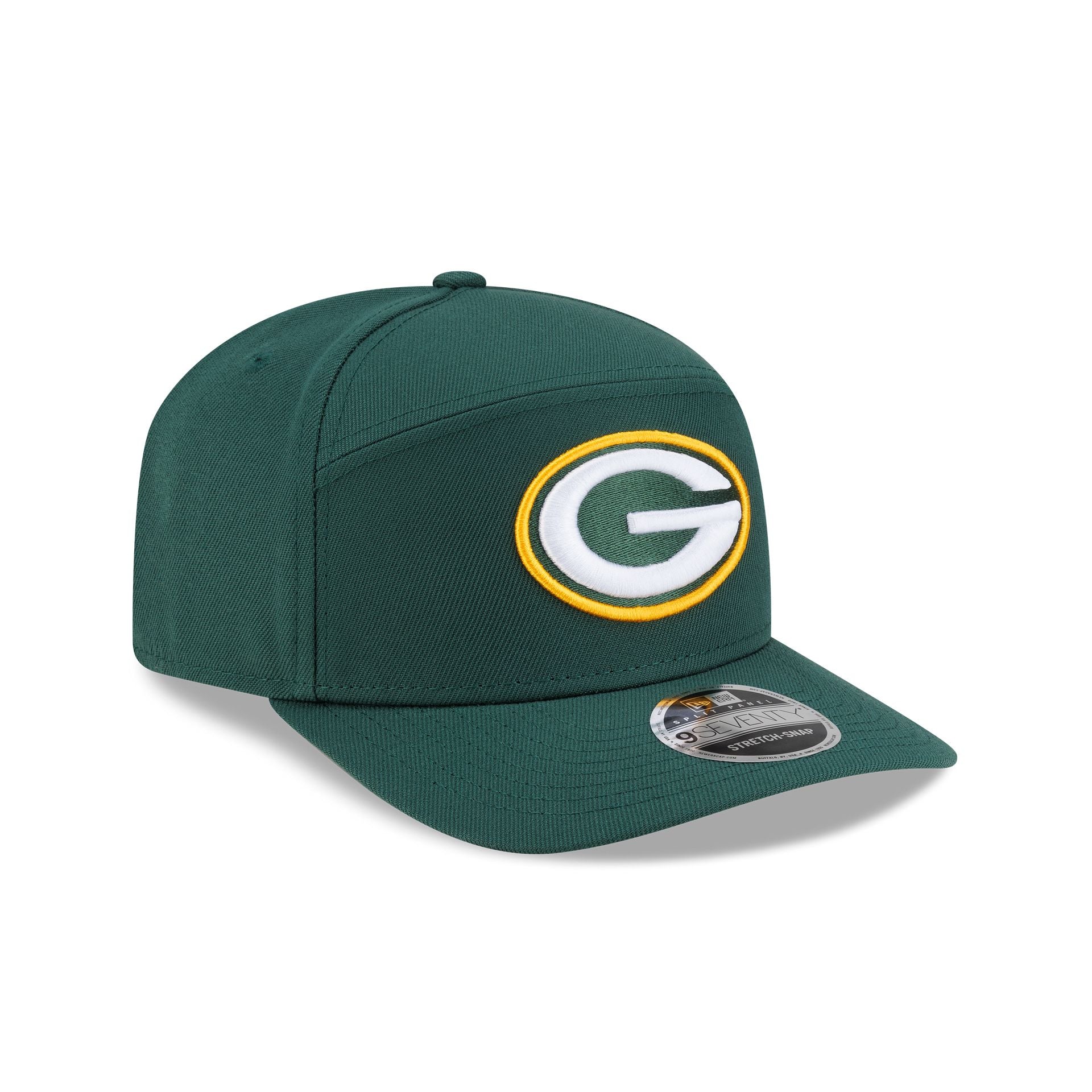 Green Bay Packers Poly Split Panel 9SEVENTY Stretch-Snap Hat