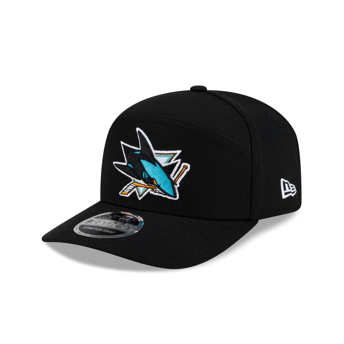 San Jose Sharks Poly Split Panel 9SEVENTY Stretch-Snap Hat