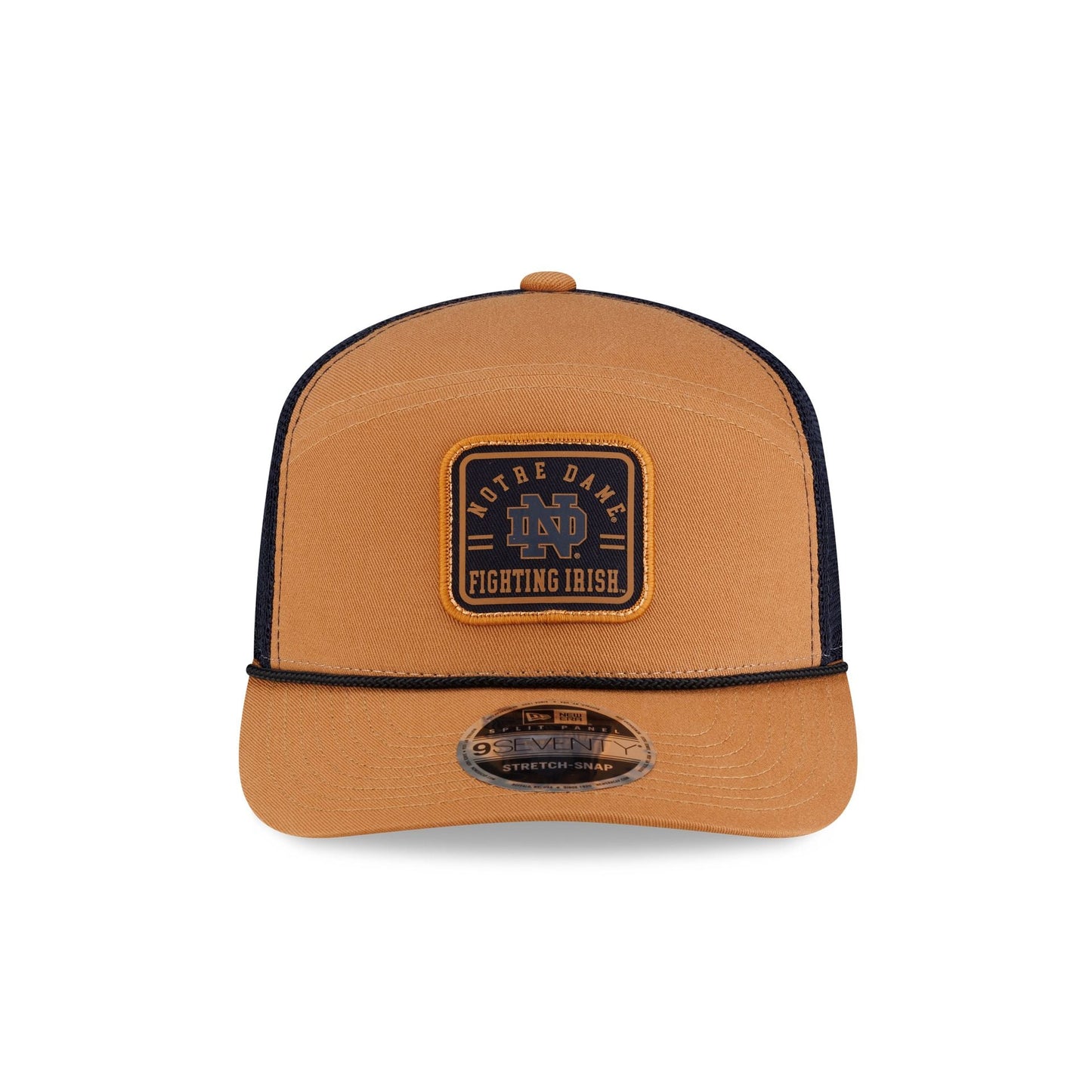 Notre Dame Fighting Irish Light Bronze Split Panel 9SEVENTY Trucker Hat
